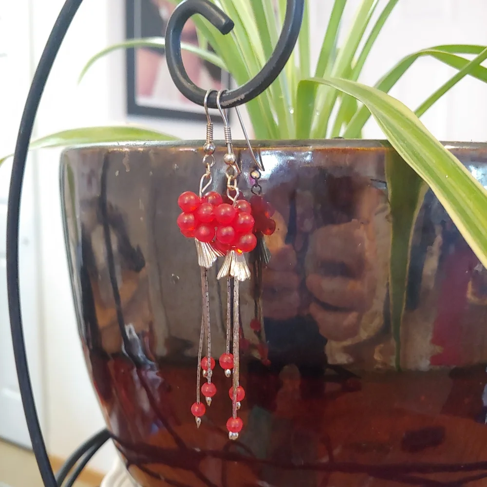 Red Dangle Earrings